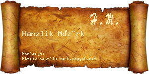 Hanzlik Márk névjegykártya